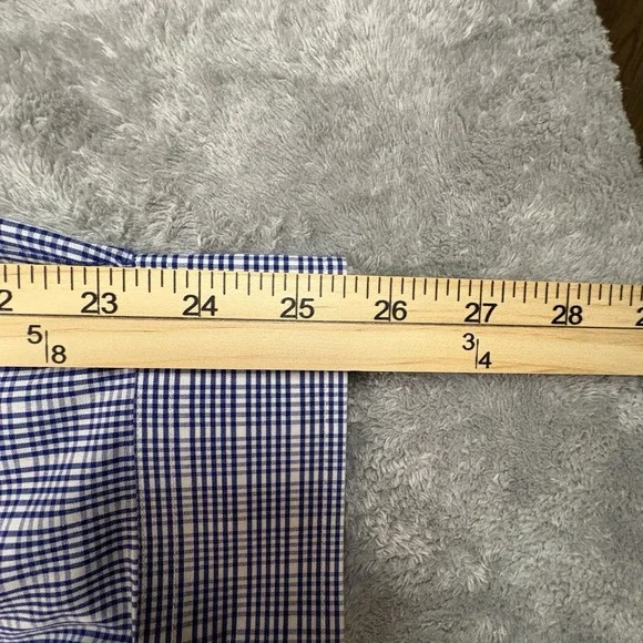Brooks Brothers Men's L Slim Fit Blue & White Gingham LS Dress Shirt‎ SEE DESC - Picture 16 of 16